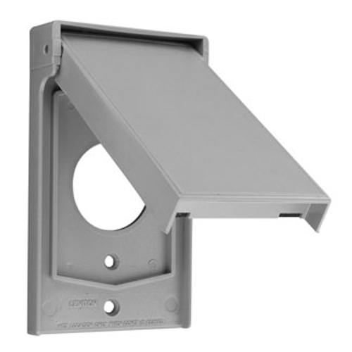 Leviton 4979-GY Weatherproof Wallplate, 1-Gang