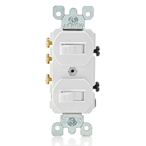 Leviton 5241-W Duplex Style Single-Pole / 3-Way Combination Switch