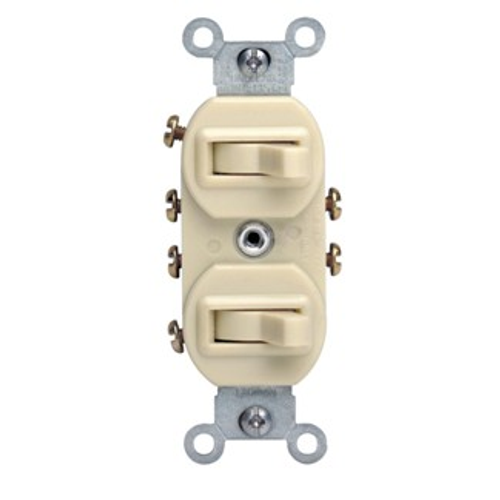 Leviton 5243-I Duplex Style 3-Way / 3-Way Combination Switch