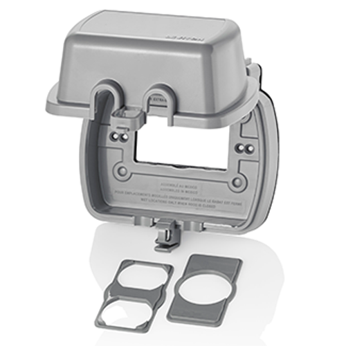 Leviton 5981-UGY 1-Gang Extra Duty While-In-Use Cover for GFCI/Decora