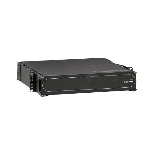 Leviton 5R2UM-S06 Opt-X 1000i SDX 2RU Distribution and Splice Enclosure, empty, with sliding tray; Accepts up to (6) SDX adapter plates or (6) SDX MTP cassettes and accepts up to (6) splice trays.