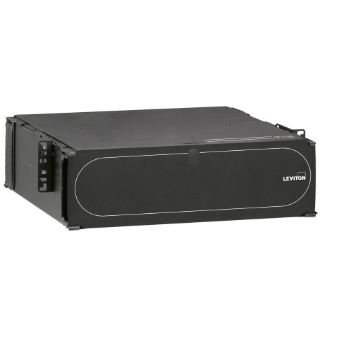 Leviton 5R3UM-F09 Opt-X 1000i SDX 3RU Distribution and Splice Enclosure, empty; Accepts up to (9) SDX adapter plates or (9) SDX MTP cassettes and accepts up to (9) splice trays.