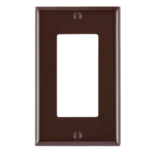 Leviton 80401 1-Gang Decora/GFCI Device Decora Wallplate/Faceplate, Standard Size, Thermoset, Device Mount - Brown