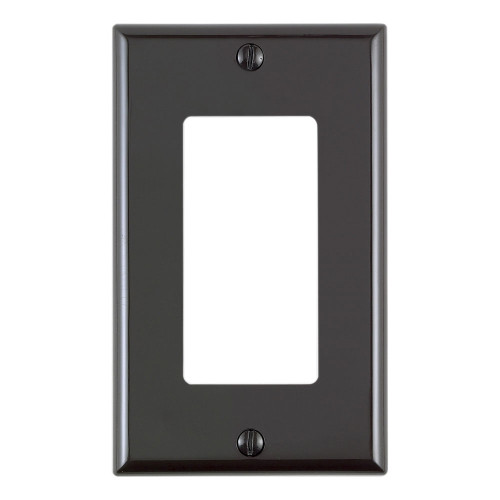 Leviton 80401-CNE 1 Gang Decora Nylon Wallplate for 347V Applications - BLACK