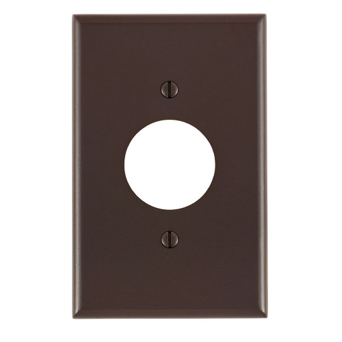 Leviton 80504 1-Gang Single 1.406 Inch Hole Device Receptacle Wallplate, Midway Size, Thermoset, Device Mount - Brown
