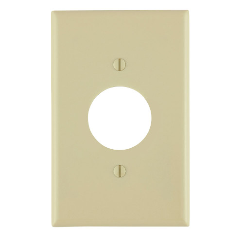 Leviton 80504-I 1-Gang Single 1.406 Inch Hole Device Receptacle Wallplate, Midway Size, Thermoset, Device Mount - Ivory