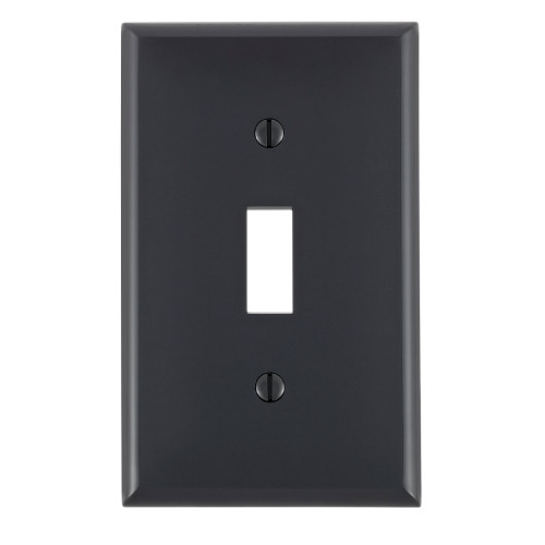 Leviton 80701-E 1-Gang Toggle Device Switch Wallplate, Standard Size, Thermoplastic Nylon, Device Mount, - Black