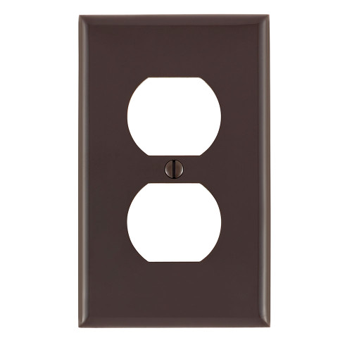 Leviton 80703 1-Gang Duplex Device Receptacle Wallplate, Standard Size, Thermoplastic Nylon, Device Mount, - Brown