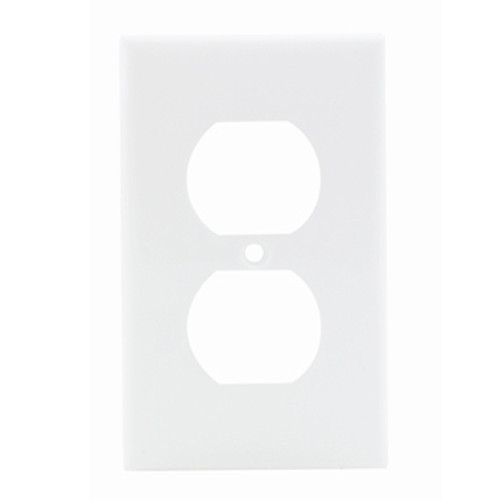 Leviton 80703-W 1-Gang Duplex Device Receptacle Wallplate, Standard Size, Thermoplastic Nylon, Device Mount, - White