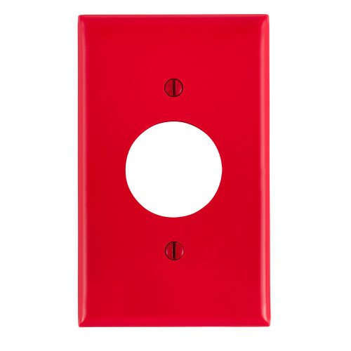 Leviton 80704-R 1-Gang Single 1.406 Inch Hole Device Receptacle Wallplate, Standard Size, Thermoplastic Nylon, Device Mount. Red