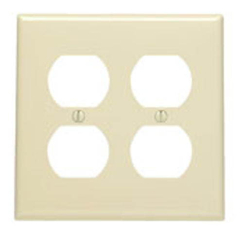 Leviton 80716 2-Gang Duplex Device Receptacle Wallplate, Standard Size, Thermoplastic Nylon, Device Mount, - Brown