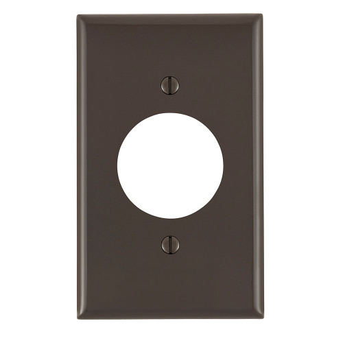 Leviton 80720 1-Gang 1.60 Inch Dia. Device Receptacle Wallplate, Standard Size, Thermoplastic Nylon, Device Mount. Brown