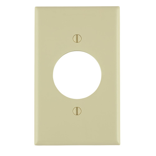 Leviton 80720-I 1-Gang Locking 1.60 Inch Dia. Device Receptacle Wallplate, Standard Size, Thermoplastic Nylon, Device Mount, - Ivory