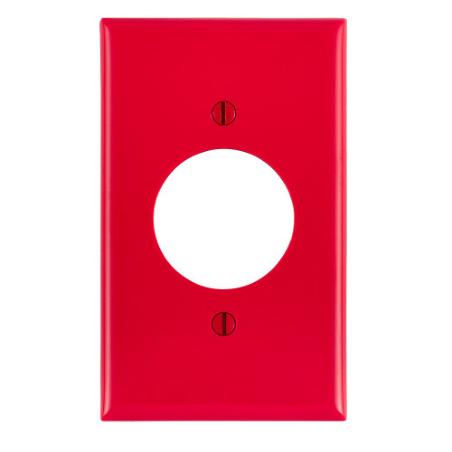 Leviton 80720-R 1-Gang 1.60 Inch Dia. Device Receptacle Wallplate, Standard Size, Thermoplastic Nylon, Device Mount. Red