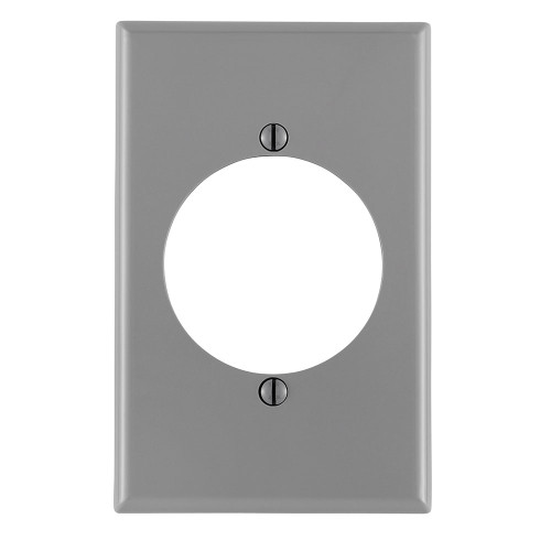 Leviton 80728-GY 1-Gang Flush Mount 2.15 Inch Dia. Device Receptacle Wallplate, Midway Size, Thermoplastic Nylon, Device Mount. Gray