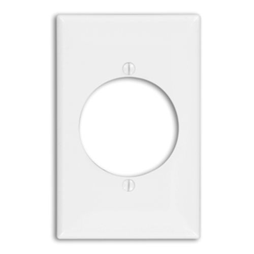 Leviton 80728-W 1-Gang Flush Mount 2.15 Inch Dia. Device Receptacle Wallplate, Midway Size, Thermoplastic Nylon, Device Mount, - White