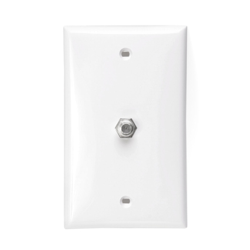 Leviton 80781-W Standard Video Wall Jack with one F-Connector, White
