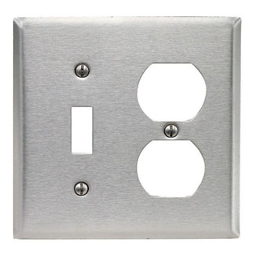 Leviton 84105-40 2-Gang Stainless Steel Wallplate Leviton 84105-40 2-Gang Stainless Steel Wallplate
