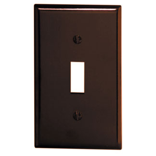 Leviton 85001 1-Gang Toggle Device Switch Wallplate, Standard Size, Thermoset, Device Mount - Brown