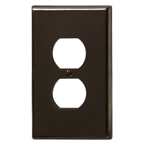 Leviton 85103 1-Gang Duplex Device Receptacle Wallplate, Oversized, Thermoset, Device Mount - Brown