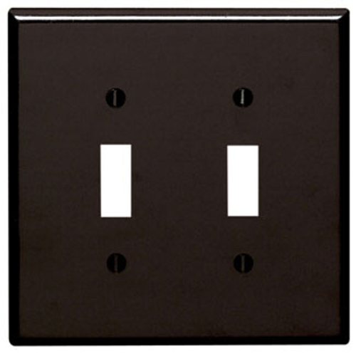 Leviton 85109 2-Gang Toggle Device Switch Wallplate, Oversized, Thermoset, Device Mount - Brown