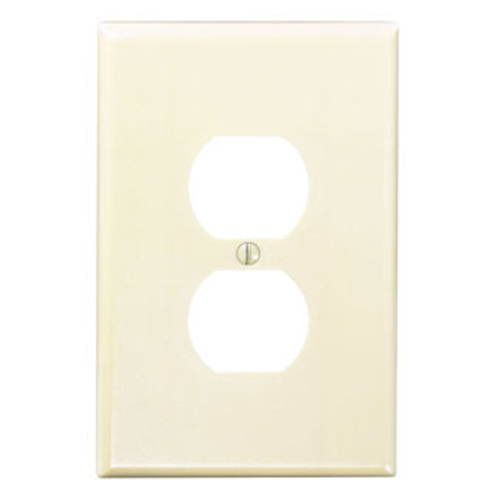 Leviton 86103 1-Gang Duplex Device Receptacle Wallplate, Oversized, Thermoset, Device Mount - Ivory