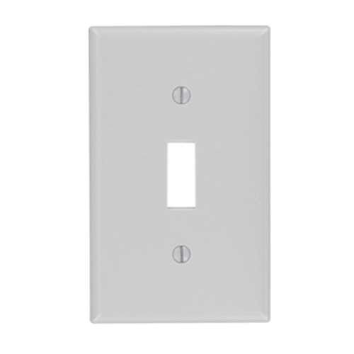 Leviton 87001 1-Gang Toggle Device Switch Wallplate, Standard Size, Thermoset, Device Mount - Gray