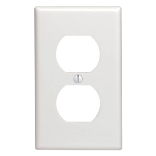 Leviton 88003 1-Gang Duplex Device Receptacle Wallplate, Standard Size, Thermoset, Device Mount - White