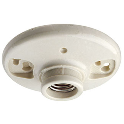 Leviton 9883 660W/250V Medium Base One-Piece Glazed Porcelain Outlet Box Mount Incandescent Lampholder