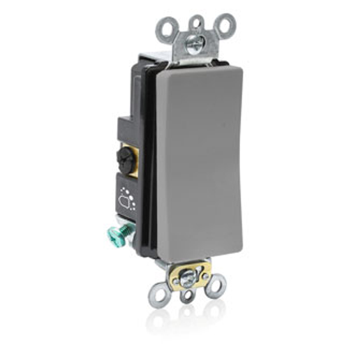 Leviton A5623-2GY Antimicrobial Treated Decora Plus Rocker Switch, Gray