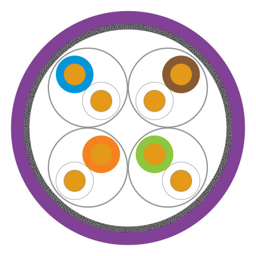 Leviton AC6S-FTP-HF1-ECA-500VT Cat 6A 23 AWG S/FTP Cable, LSHF/LSZH, EuroClass Eca, Violet, 1640 ft (500 m), Reel