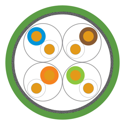 Leviton C6S-FTP-CCA-500GN Cat 6 23 AWG S/FTP Cable, LSHF/LSZH, EuroClass Cca, Green, 1640 ft (500 m), Reel Leviton C6S-FTP-CCA-500GN Cat 6 23 AWG S/FTP Cable, LSHF/LSZH, EuroClass Cca, Green, 1640 ft (500 m), Reel