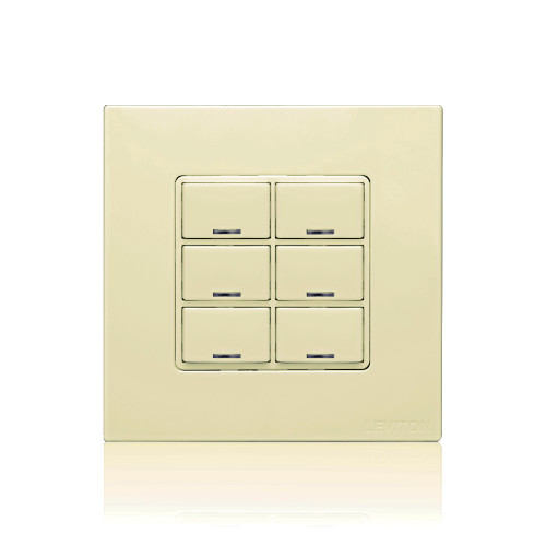Leviton CKDBK-60I DLV Color Change Kit, IEC BS, 6 Buttons, Color: Ivory