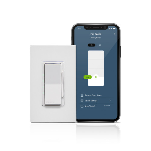 Leviton D24SF-1BW Decora Smart Wi-Fi (2nd Gen) Fan Speed Controller, Single Pole or 3-Way