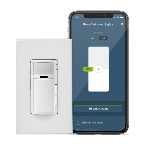 Leviton D2MSD-1BW Decora Smart Wi-Fi (2nd Gen) Motion Sensing Dimmer, Residential Grade, Single Pole or 3-Way