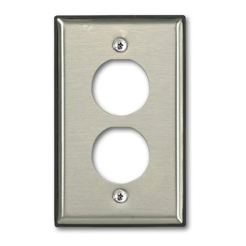 Leviton D6710-1S2 Single-Gang Stainless Steel DuraPort Industrial Wallplate, 2-Port