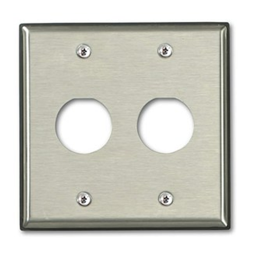 Leviton D6710-2S2 Dual-Gang Stainless Steel DuraPort Industrial Wallplate, 2-Port