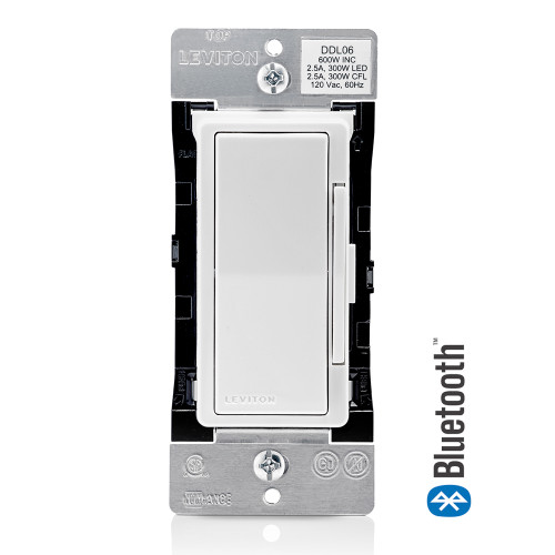 Leviton DDL06-B1W Decora Digital Dimmer and 24 hour Timer with Bluetooth Technology