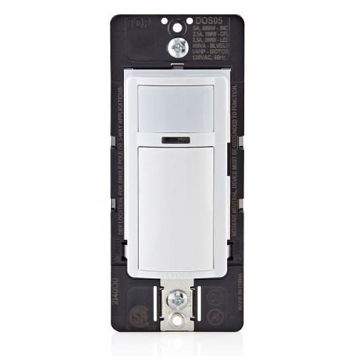 Leviton DOS05-1LZ Decora Occupancy Motion Sensor Light Switch, Auto-On, 5A, Residential Grade, Single Pole or 3-Way