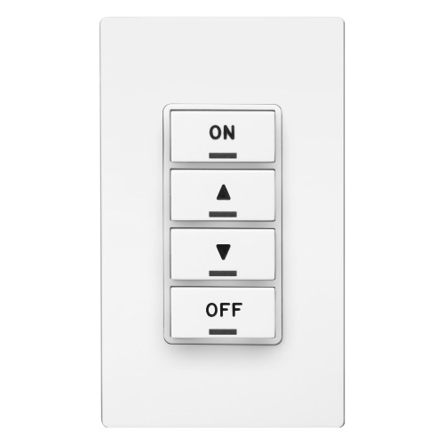 Leviton DRKDN-U4W Keypad Room Controller, 4 Button, GreenMAX¨ DRC Wireless