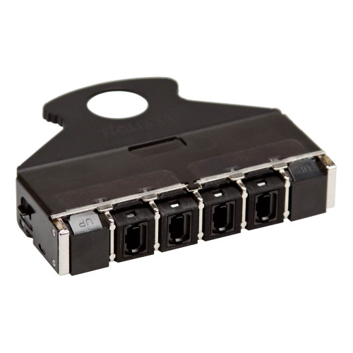 Leviton E2XHD-4MB e2XHD MTP-MTP Pass-Through Cassette with simplex MTP adapters (for Base 8, Base 12 or Base 24), four key-up/key-up adapters, black