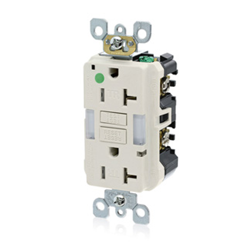 Leviton GFNL2-HGT SmartlockPro GFCI Duplex Receptacle, Weather and Tamper-Resistant