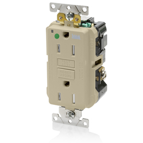 Leviton GFWT1-HGI SmartlockPro GFCI Duplex Receptacle, Weather and Tamper-Resistant