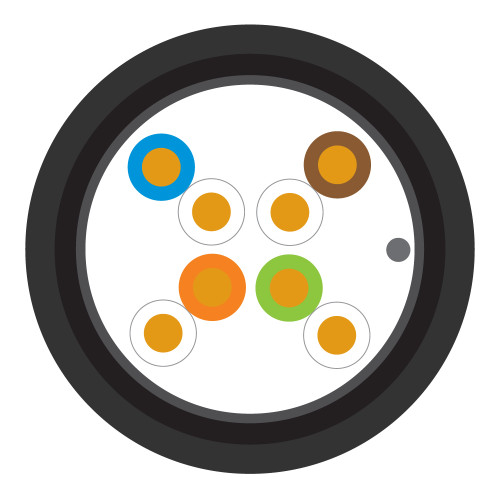 Leviton GPF-HF1-X-1000BK Cat 5e 24 AWG F/UTP Cable, LSHF/LSZH, Euroclass Eca, Black, 3280 ft (1000 m), Reel