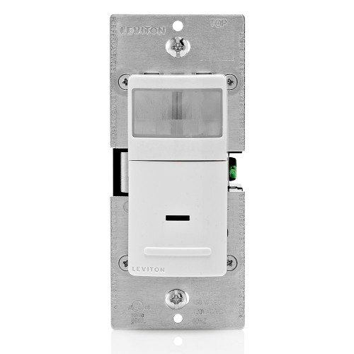 Leviton IPV05-1LZ Decora Vacancy Motion Sensor In-Wall Switch, Manual-On, 5A, Single Pole