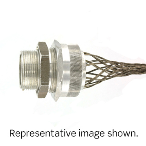 Leviton L7729 1-1/2 Inch, Straight, Male, Aluminum Body, Deluxe Cord Sealing Strain-Relief, .875 - 1.000 Cord Range