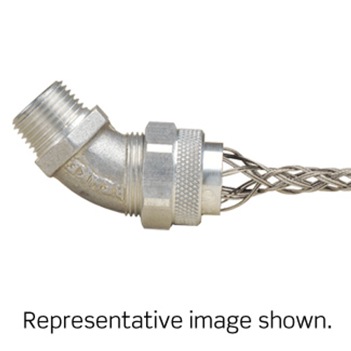 Leviton L7804 1/2 Inch, 45-Degree, Male, Aluminum Body, Deluxe Cord Sealing Strain-Relief, .500 - .625 Cord Range