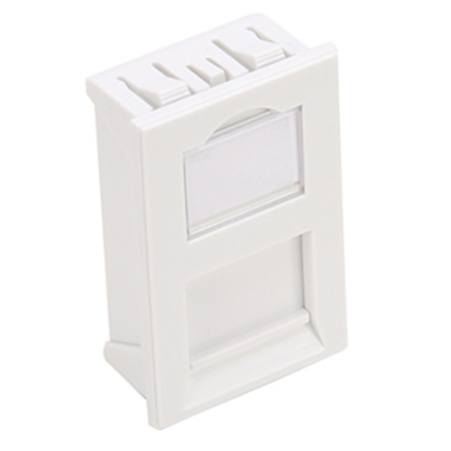 Leviton LI137-1W1 LJ6C-Style Wallplate Insert, 25mm x 38mm, Flat, 1-Port, White
