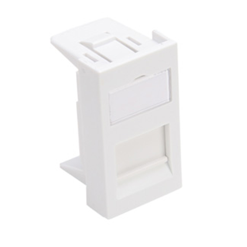 Leviton LI145-1W1 French-Style Wallplate Insert, 45mm x 22.5mm, Flat, 1-Port, White