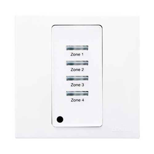 Leviton LVS-S4W Low Voltage Switch, 3x3 Faceplate, 4 button, American Standard, White